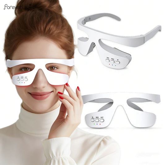 Smart Eye Massager 3D Red Light Eye Fatigue Dark Circles Relaxing Under-Eye Glasses Massage Beauty Machine