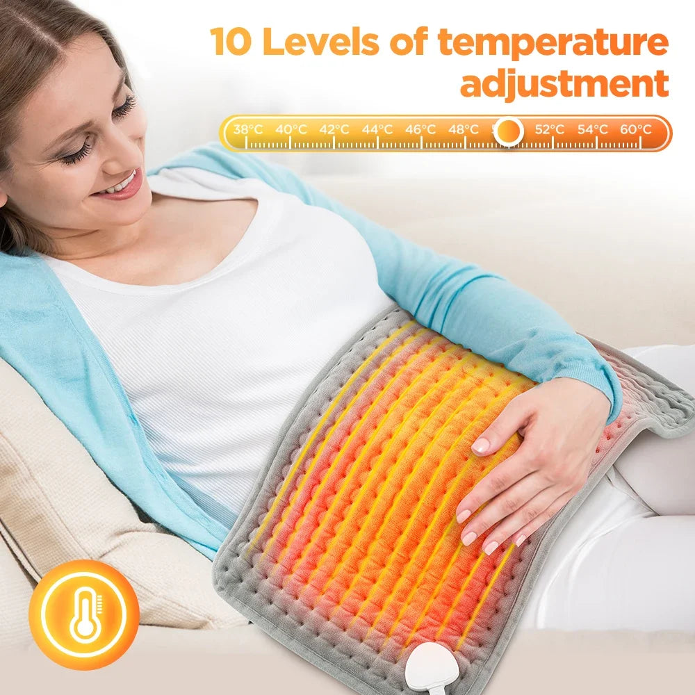 Electric Heating Pad 30*60Cm Multifunctional Heating Blanket Cushion 9&10 Levels Temperature Body Back Warmer for Home Office