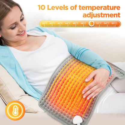Electric Heating Pad 30*60Cm Multifunctional Heating Blanket Cushion 9&10 Levels Temperature Body Back Warmer for Home Office