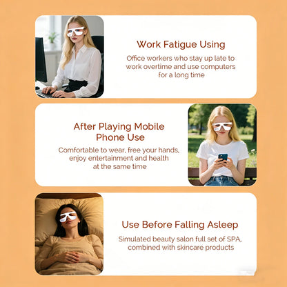 Smart Eye Massager 3D Red Light Eye Fatigue Dark Circles Relaxing Under-Eye Glasses Massage Beauty Machine