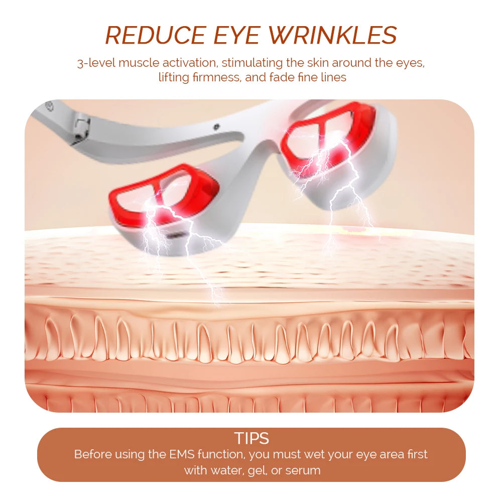 Smart Eye Massager 3D Red Light Eye Fatigue Dark Circles Relaxing Under-Eye Glasses Massage Beauty Machine