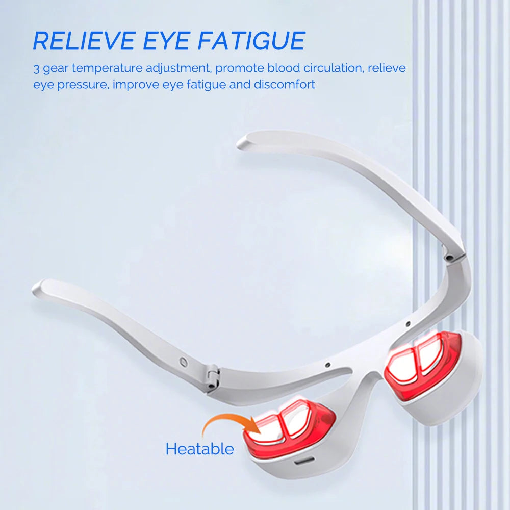 Smart Eye Massager 3D Red Light Eye Fatigue Dark Circles Relaxing Under-Eye Glasses Massage Beauty Machine