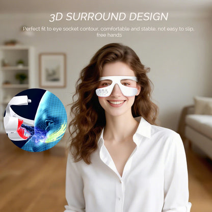 Smart Eye Massager 3D Red Light Eye Fatigue Dark Circles Relaxing Under-Eye Glasses Massage Beauty Machine
