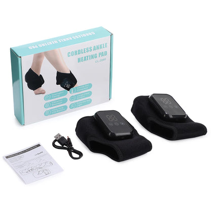 Rechargeable Cordless Heated Ankle Brace Massager with Vibration, 3 Heat Levels & 3 Modes, Electric Foot Warmer Wrap for Pain Relief, Arthritis, Sprain & Sports Recovery, 2000Mah Battery, 15Min Timer
