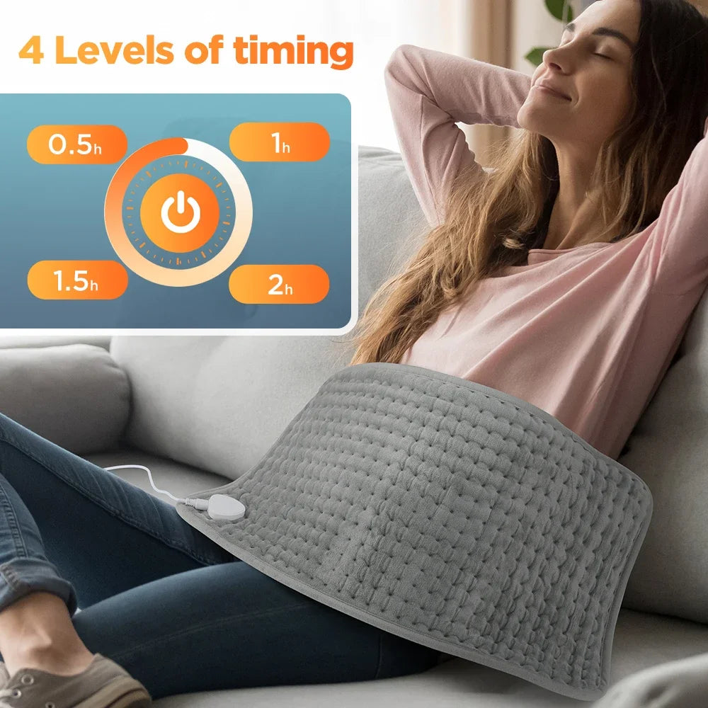 Electric Heating Pad 30*60Cm Multifunctional Heating Blanket Cushion 9&10 Levels Temperature Body Back Warmer for Home Office