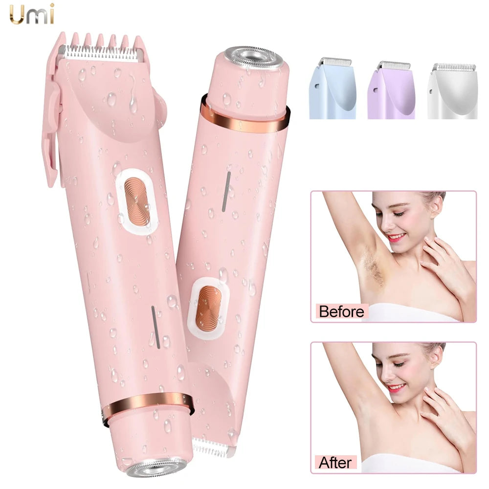 Electric Shaver for Women Electric Razor for Womens Bikini Legs Underarm Public Hairs Rechargeable Trimmer with Detachable Head
