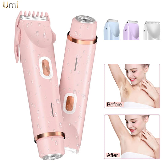 Electric Shaver for Women Electric Razor for Womens Bikini Legs Underarm Public Hairs Rechargeable Trimmer with Detachable Head